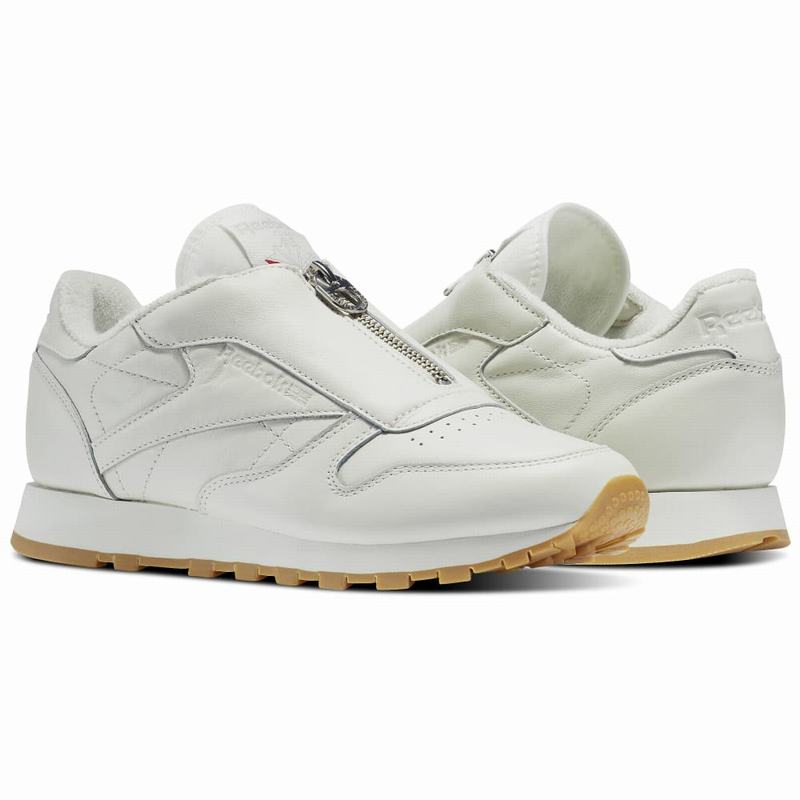 Tenisi Reebok Classic Leather Zip Dama Albi Romania OG1278RD